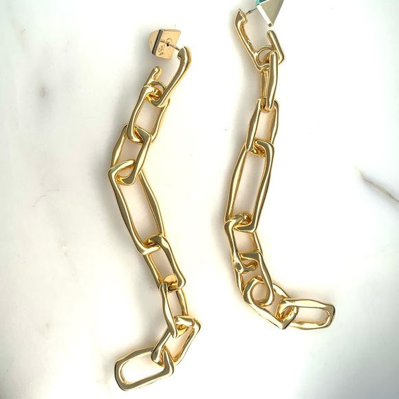 Alexis Bittar Long Chain Link Post Earrings Gold - Picture 13 of 16